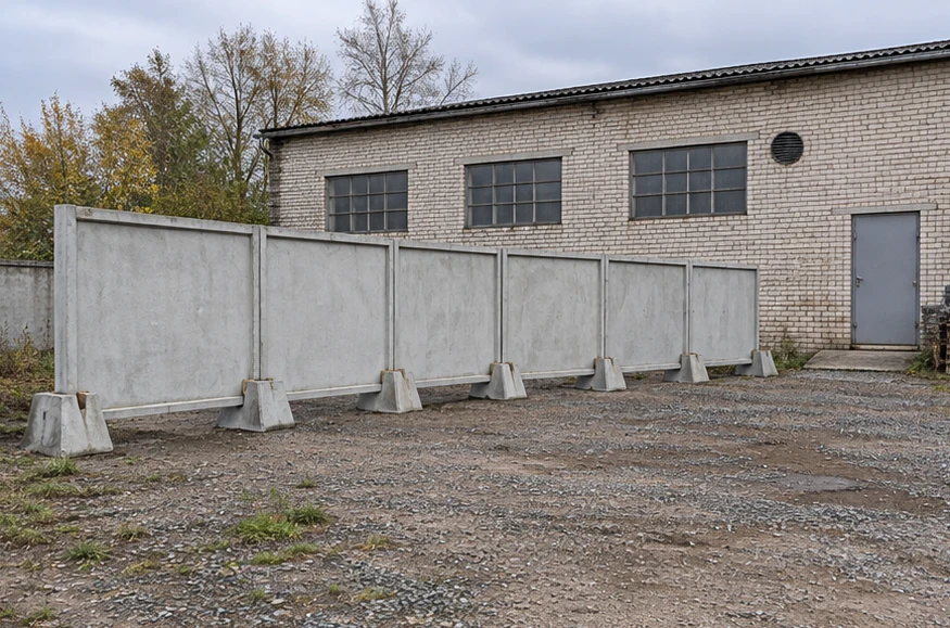 Железобетонный забор на отдельных опорах: пример конструкции